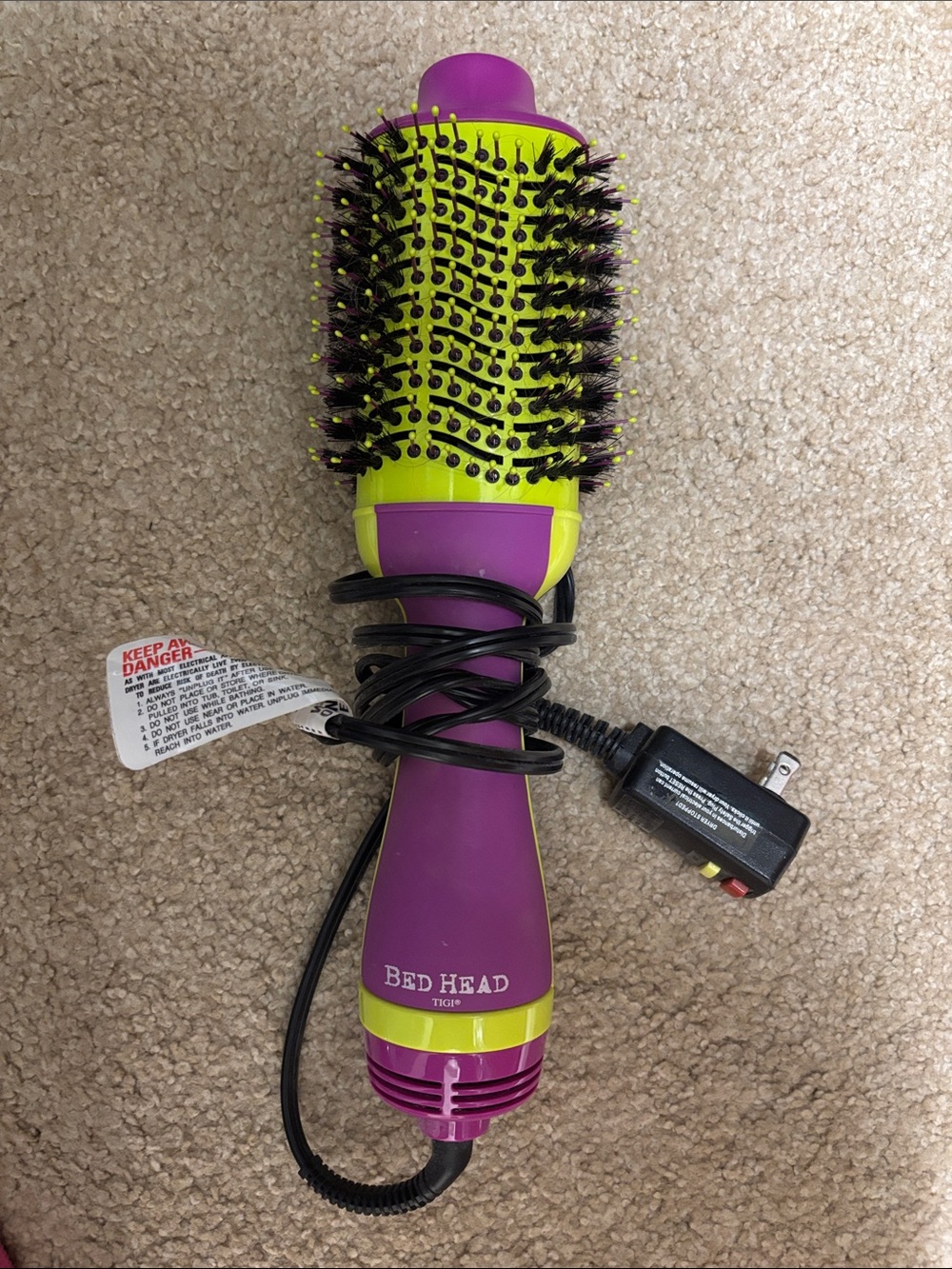 BedHead Purple & Lime Hot Air Round Brush Dryer